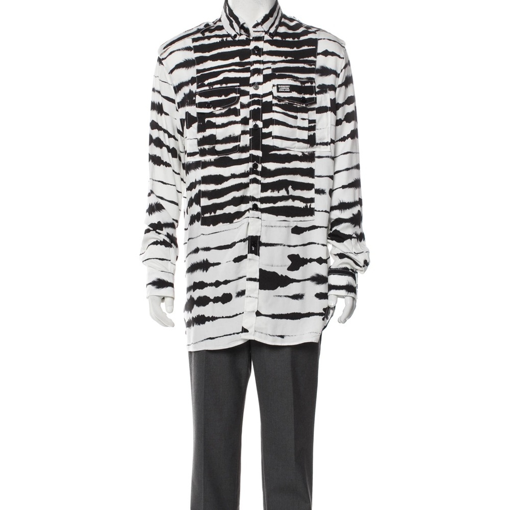 Burberry Zebra Print Oversized Shirt